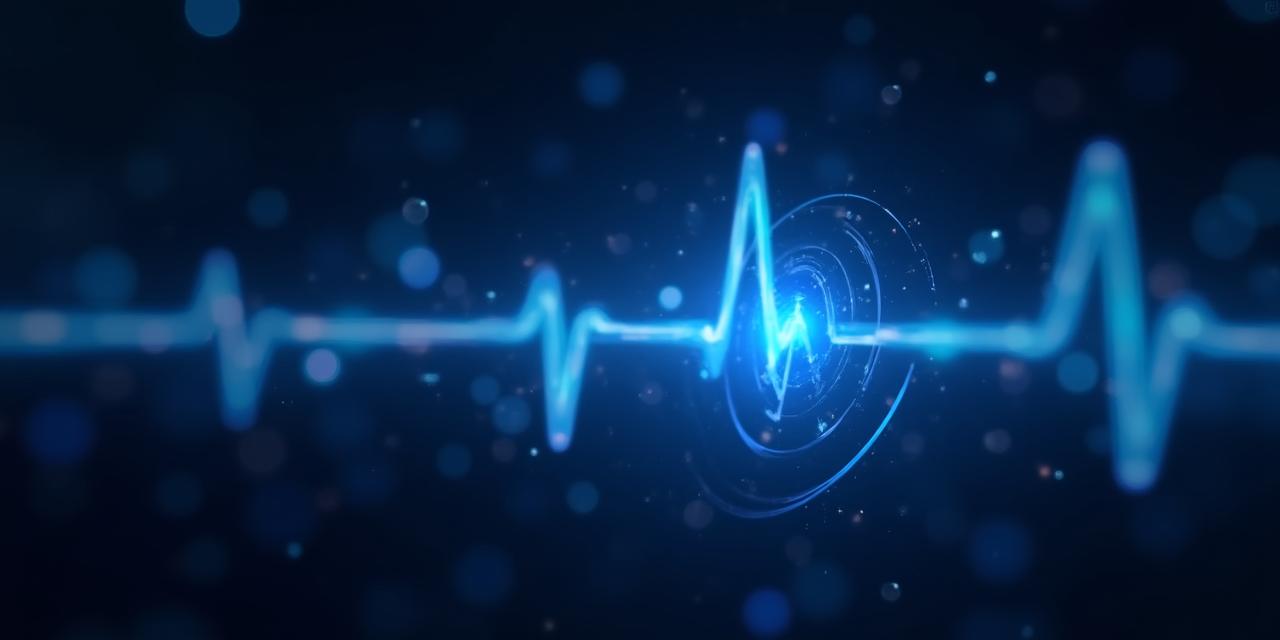 Abstract conceptual image of medical AI blue glowing pulse